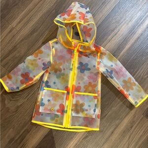 Target Kids Floral Raincoat with Yellow Trim